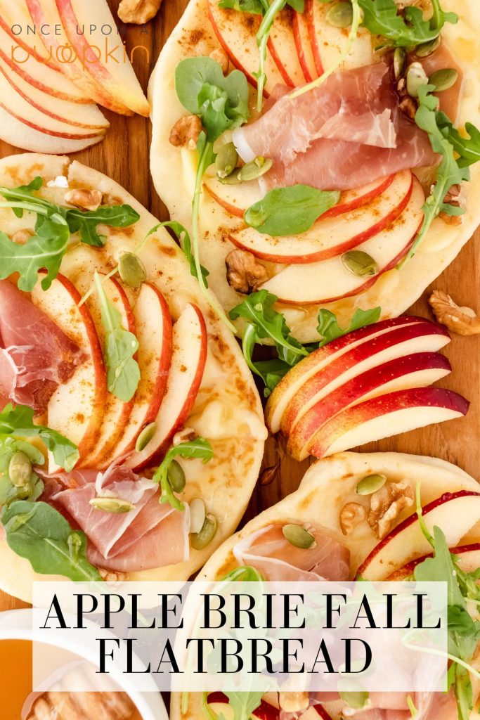 apple brie fall flatbread with walnuts, prosciutto and arugula