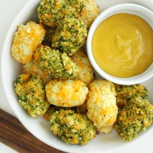 Baked cauliflower cheddar tots