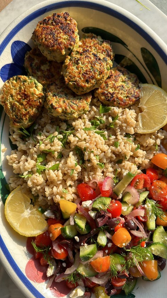 Chicken Kofta With Zucchini Over Rice 