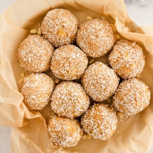 coconut white chocolate macadamia nut energy bites