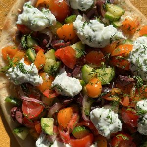 Delicious Greek Salad Flatbread