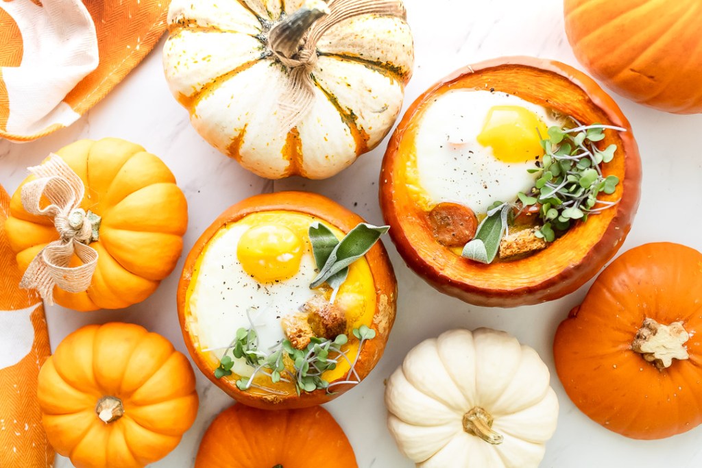 eggs baked in a pumpkin