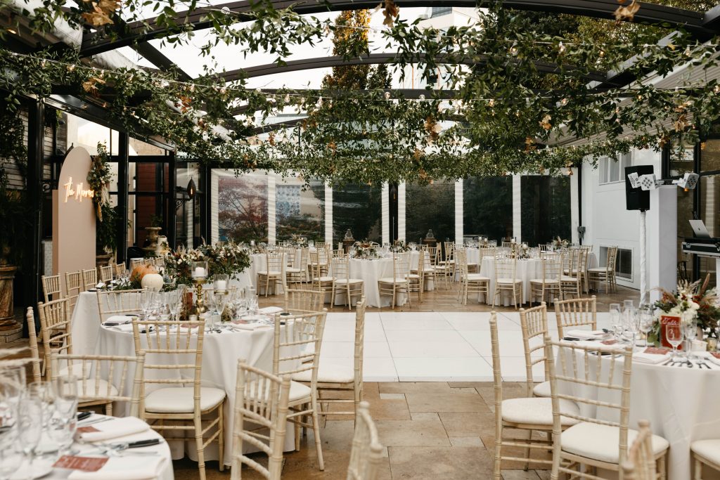 Fall Wedding Recap Reception at Galleria Marchetti Pergola