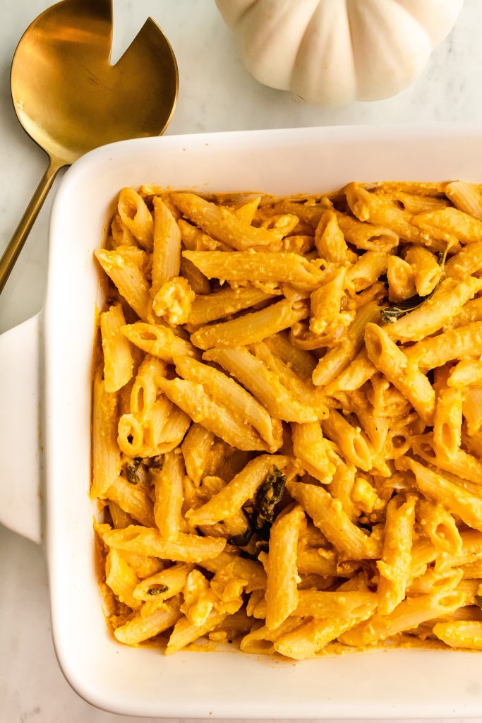 feta pumpkin pasta bake