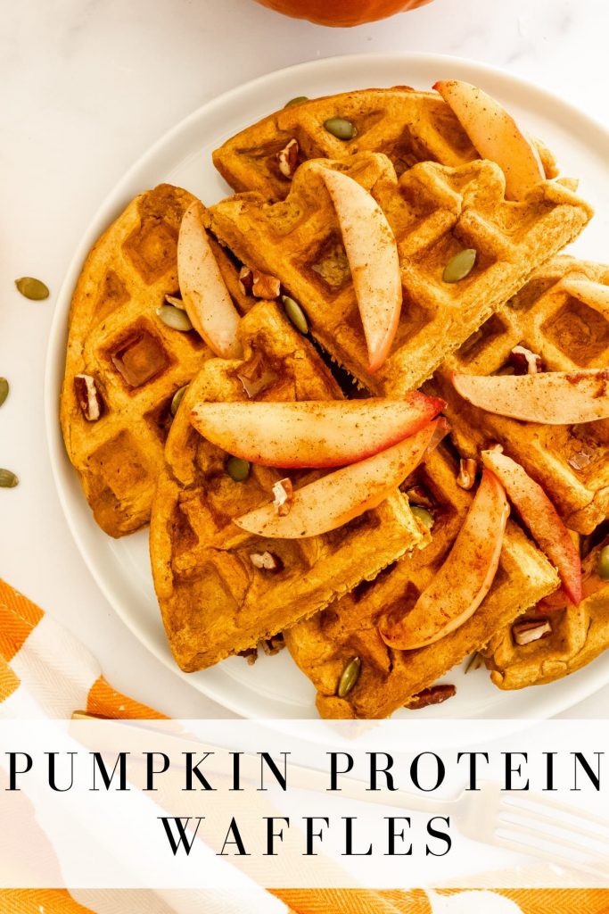 fluffy and delicious pumpkin waffles with protein from pumpkin seed protein powder