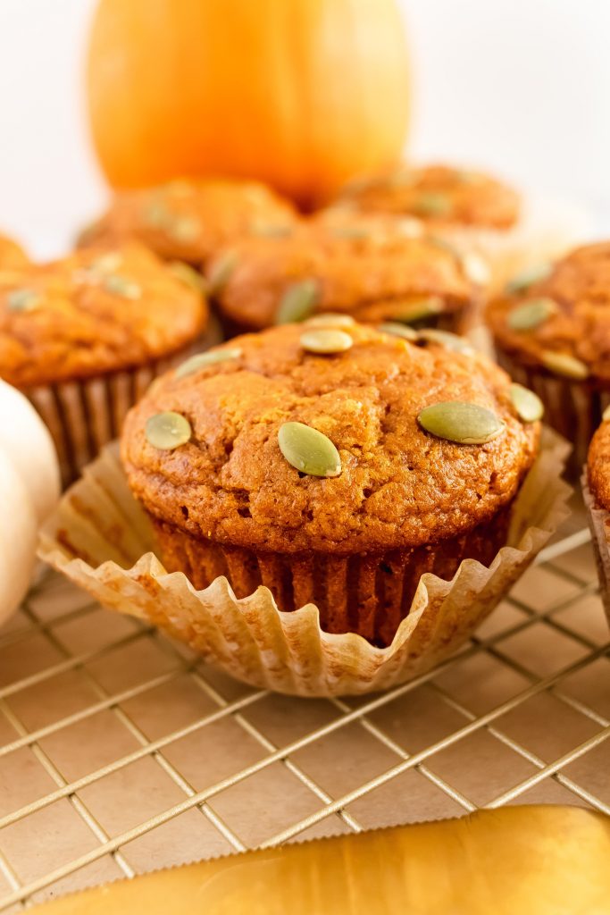fluffy-and-moist-whole-wheat-pumpkin-muffins-topped-with-pumpkin-seeds