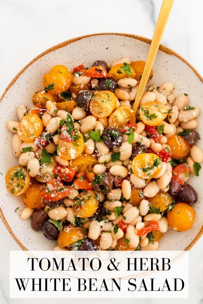 fresh and healthy tomato white bean salad