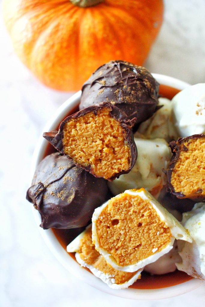 pumpkin spice peanut butter truffles