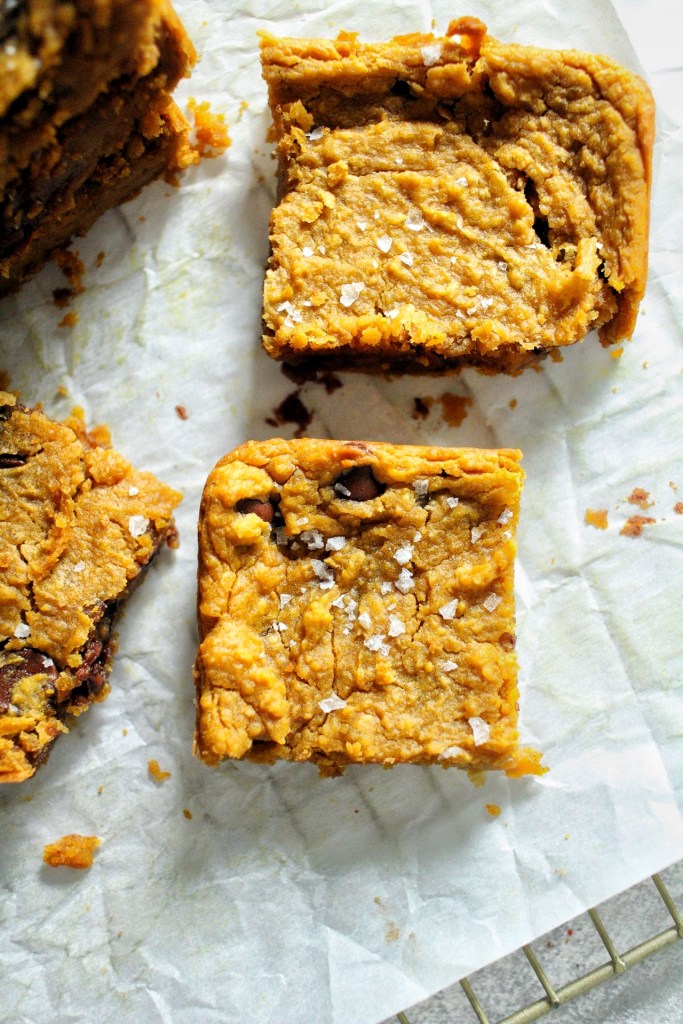 gluten free pumpkin chickpea blondies