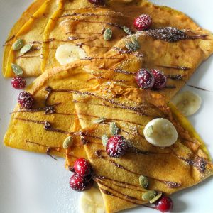 Pumpkin Crepes with Alouette Pumpkin Spice Cheese