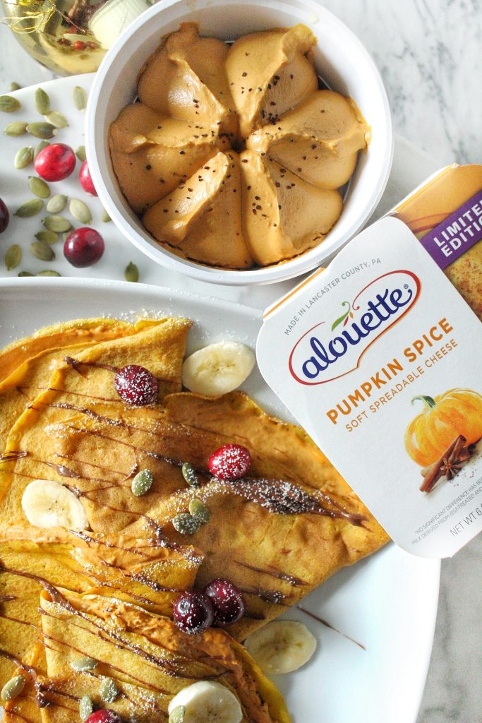 Pumpkin Crepes with Alouette Pumpkin Spice Cheese