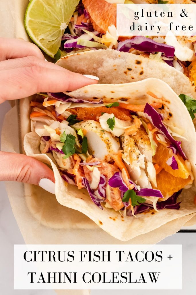 gluten and dairy free citrus fish tacos
