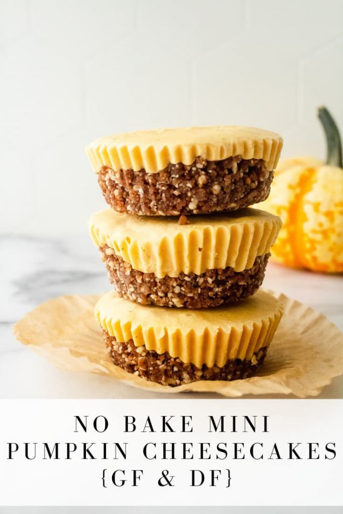 gluten and dairy free no bake mini pumpkin cheesecakes 