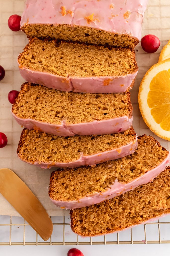 gluten and dairy free pumpkin bread with fresh orange zest