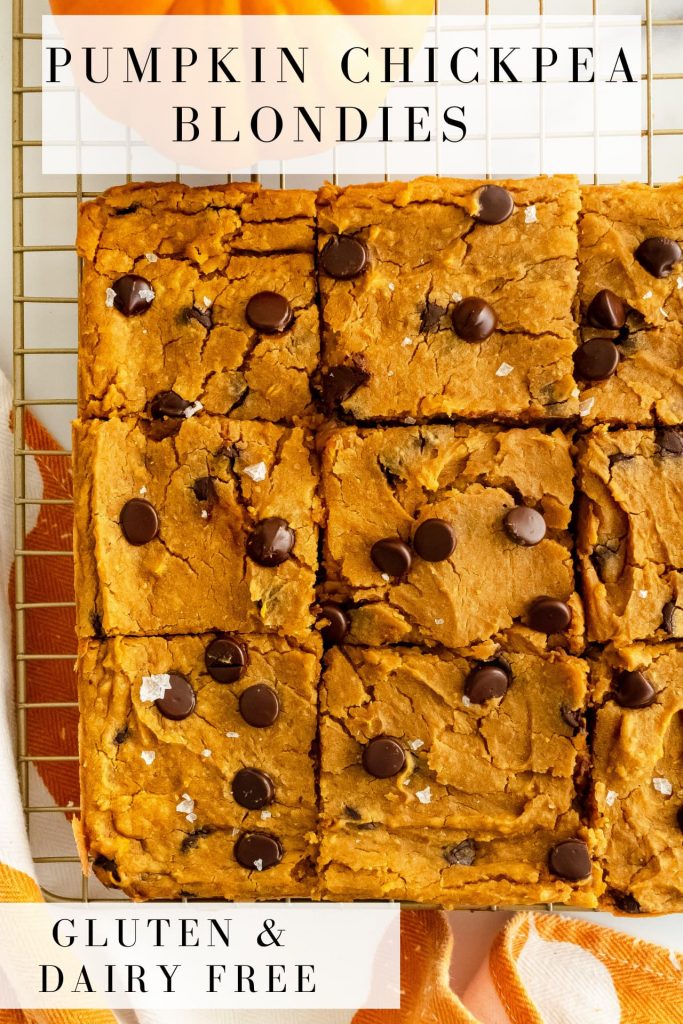 gluten free pumpkin chickpea blondies