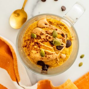gluten free pumpkin chocolate chip mug cake
