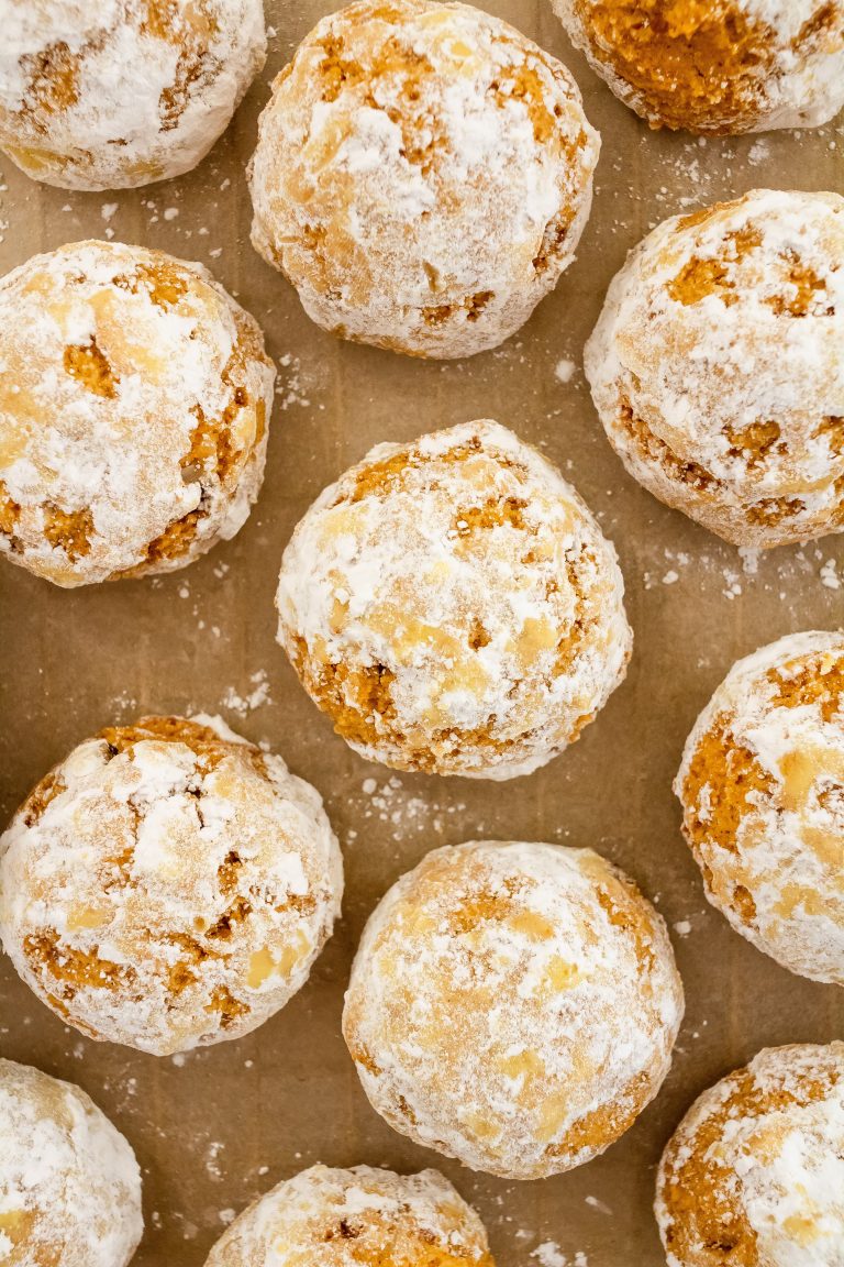 gluten free pumpkin snowball cookies