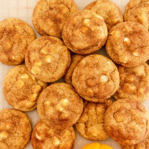 gluten free white chocolate pumpkin snickerdoodles