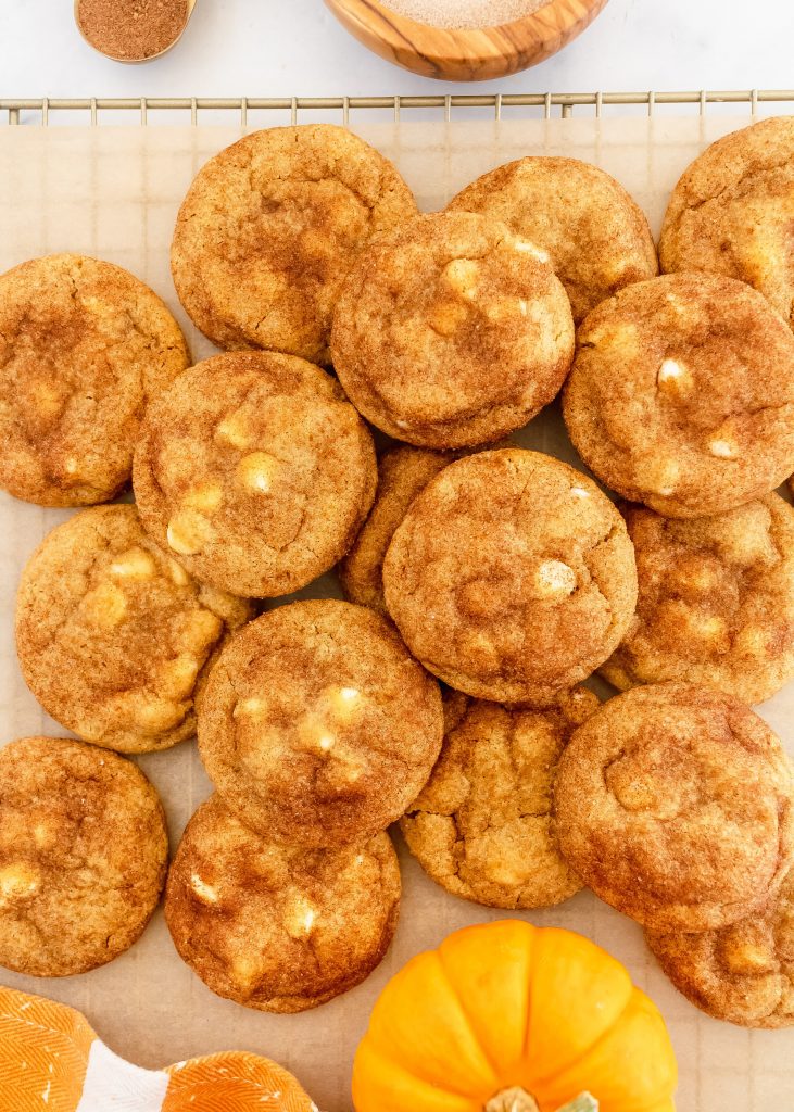 gluten free white chocolate pumpkin snickerdoodles