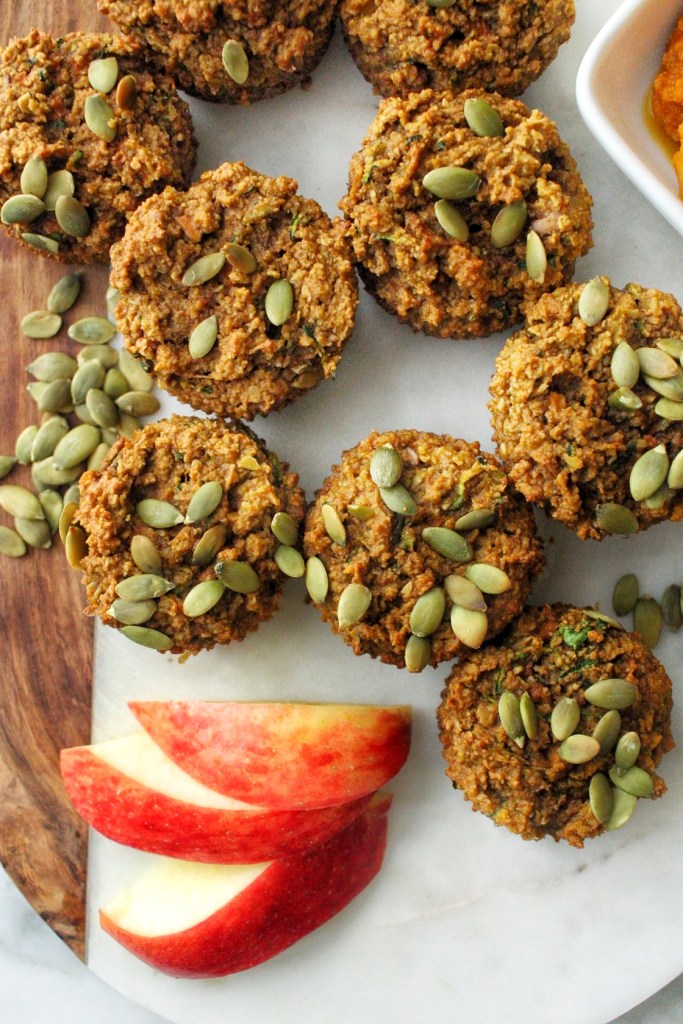 pumpkin muffins with zucchini and apple