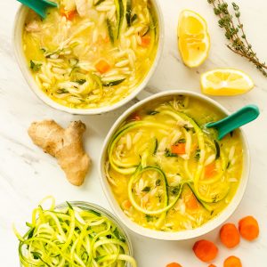 healthy chicken zoodle soup