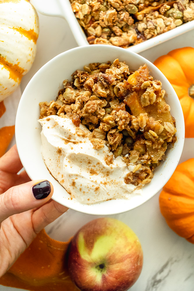 healthy gluten free pumpkin apple crisp
