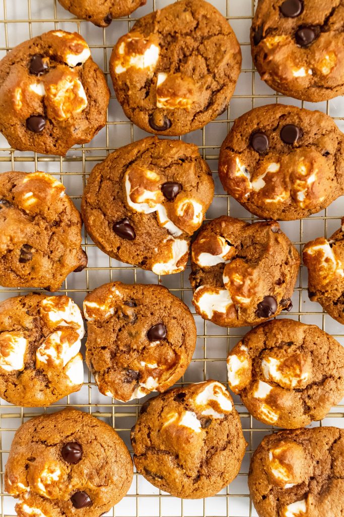 healthy pumpkin s'mores cookies