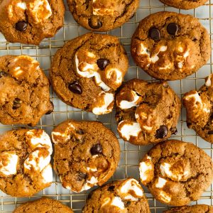 healthy pumpkin s'mores cookies
