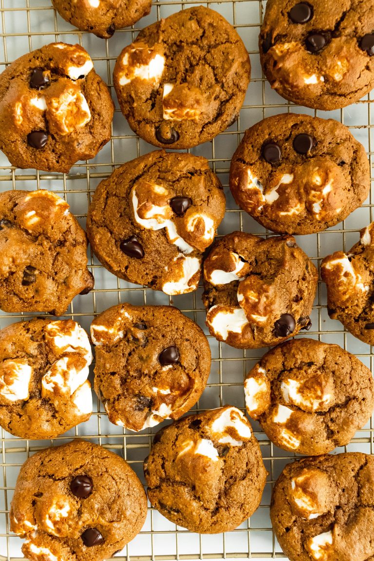 healthy pumpkin s'mores cookies