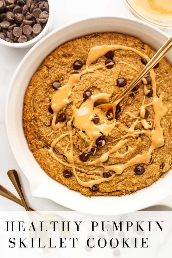 how to make a healthy pumpkin skillet cookie 