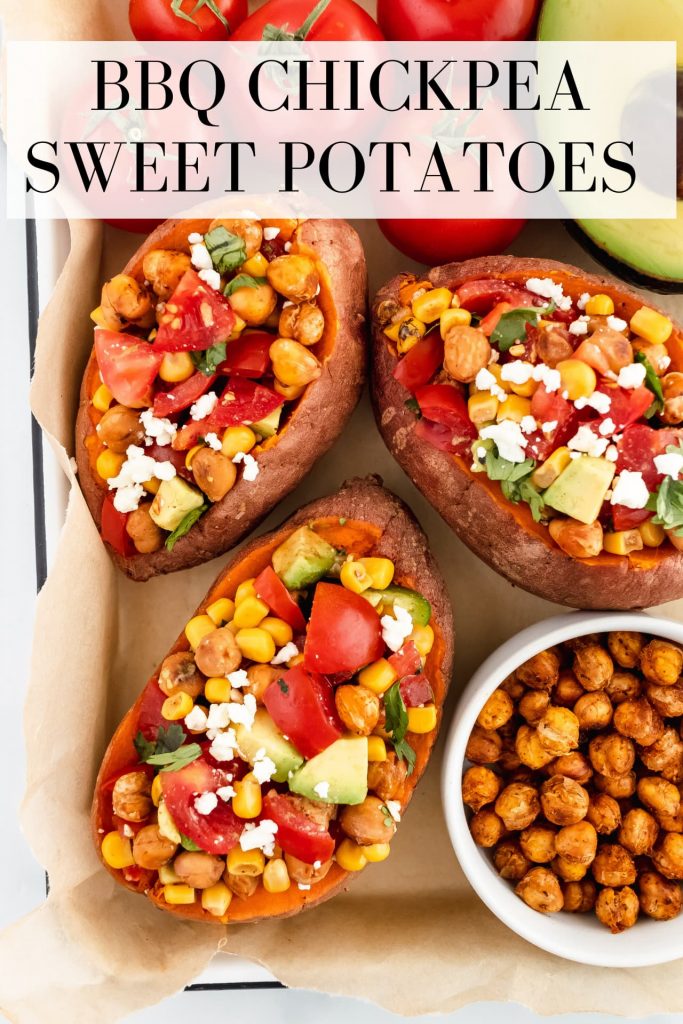 how to make BBQ chickpea sweet potatoes