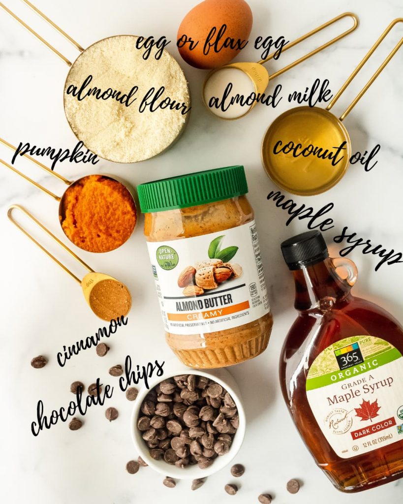 ingredients for healthy pumpkin skillet cookie