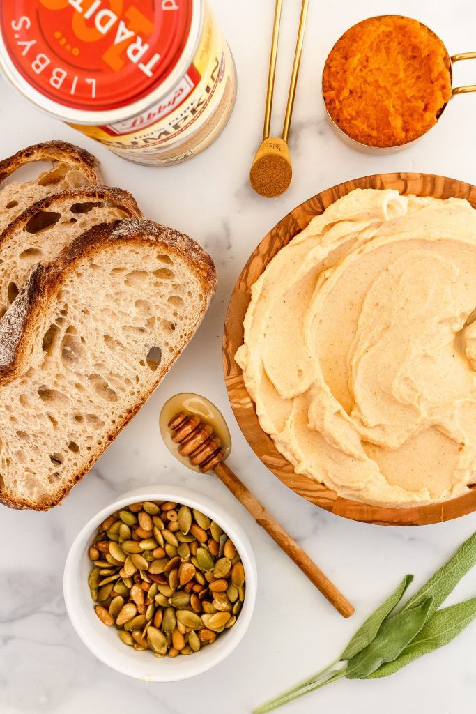 ingredients for pumpkin ricotta toast