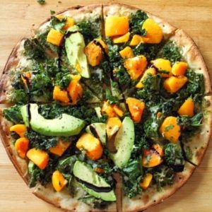 kale and butternut squash pizza