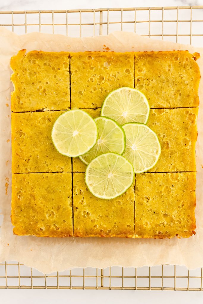 lime shortbread bars with coconut and matcha