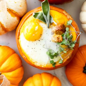 mini pumpkin egg bake