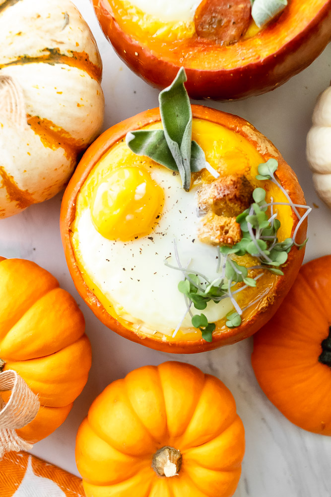 mini pumpkin egg bake