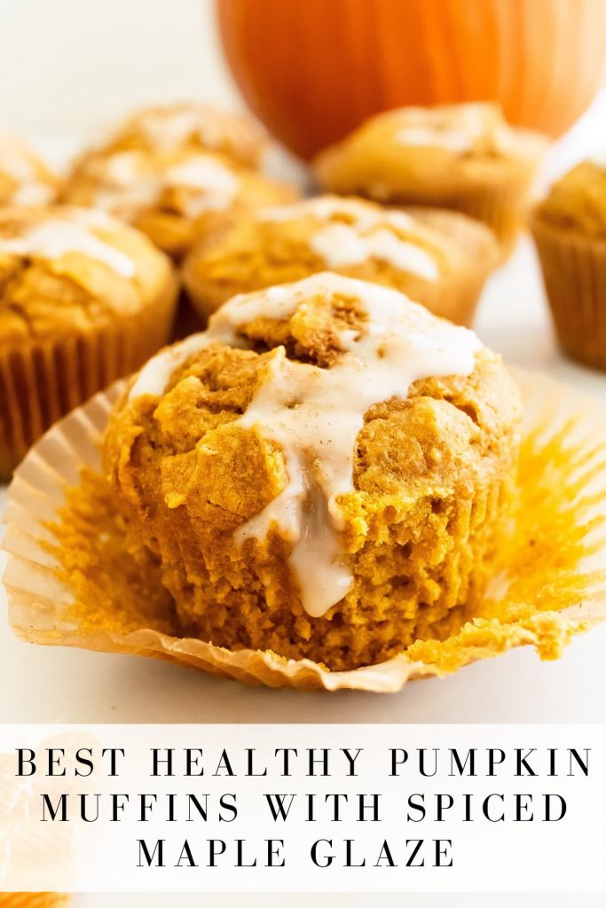 moist and fluffy pumpkin muffins with spiced maple glaze