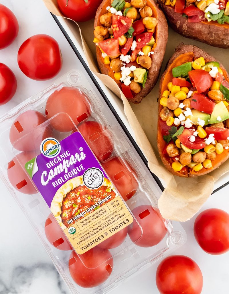 plant-based tomato chickpea sweet potatoes