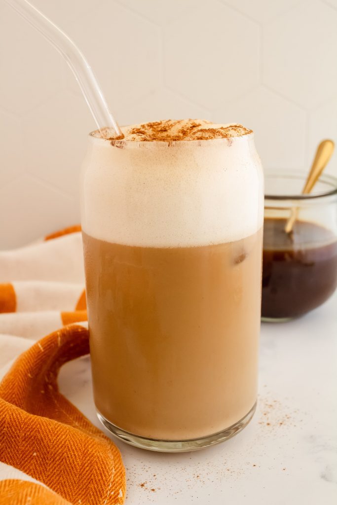 pumpkin coffee with homemade pumpkin spice syrup