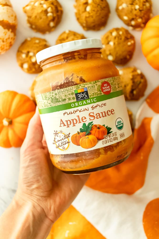 fluffy pumpkin cookies made with pumpkin spice applesauce