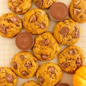 pumpkin peanut butter cup cookies