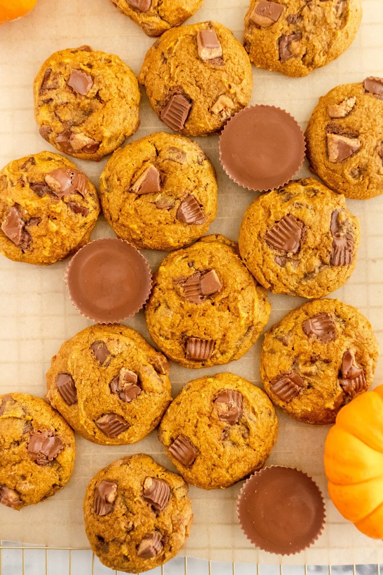 pumpkin peanut butter cup cookies