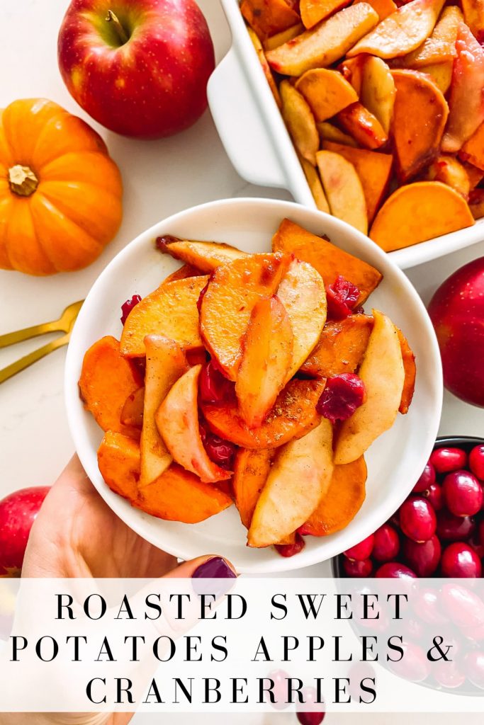 sweet potatoes, apples and fresh cranberries