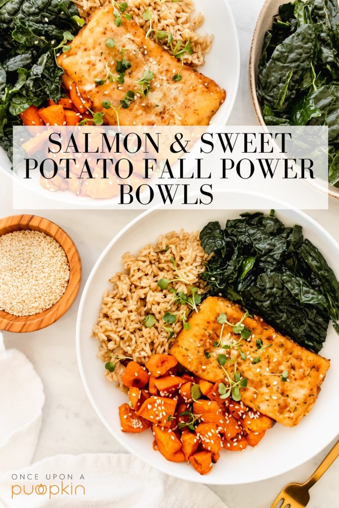 salmon sweet potato power bowls