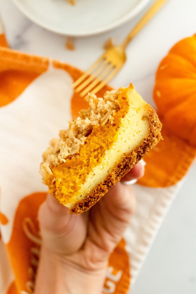 small batch pumpkin cheesecake bars