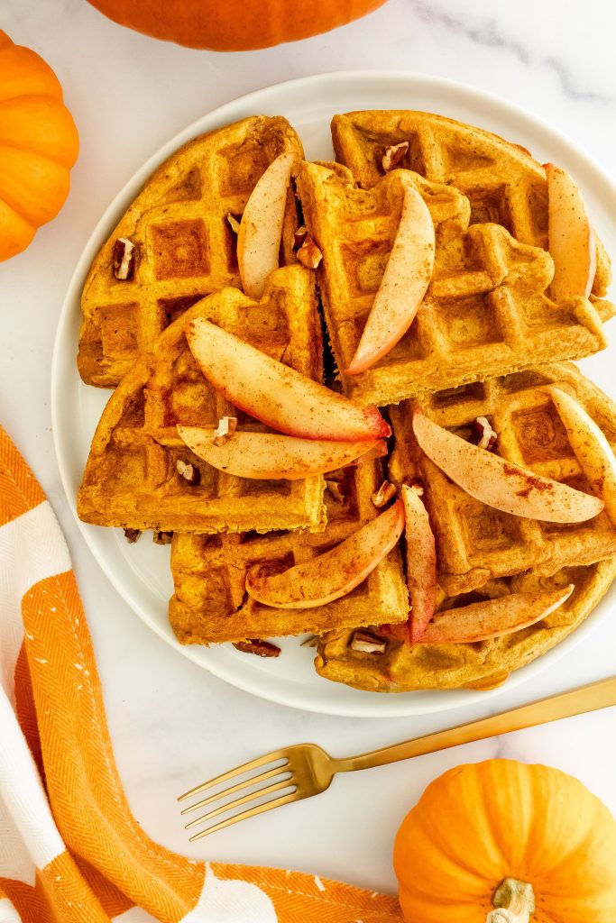 whole grain pumpkin protein waffles