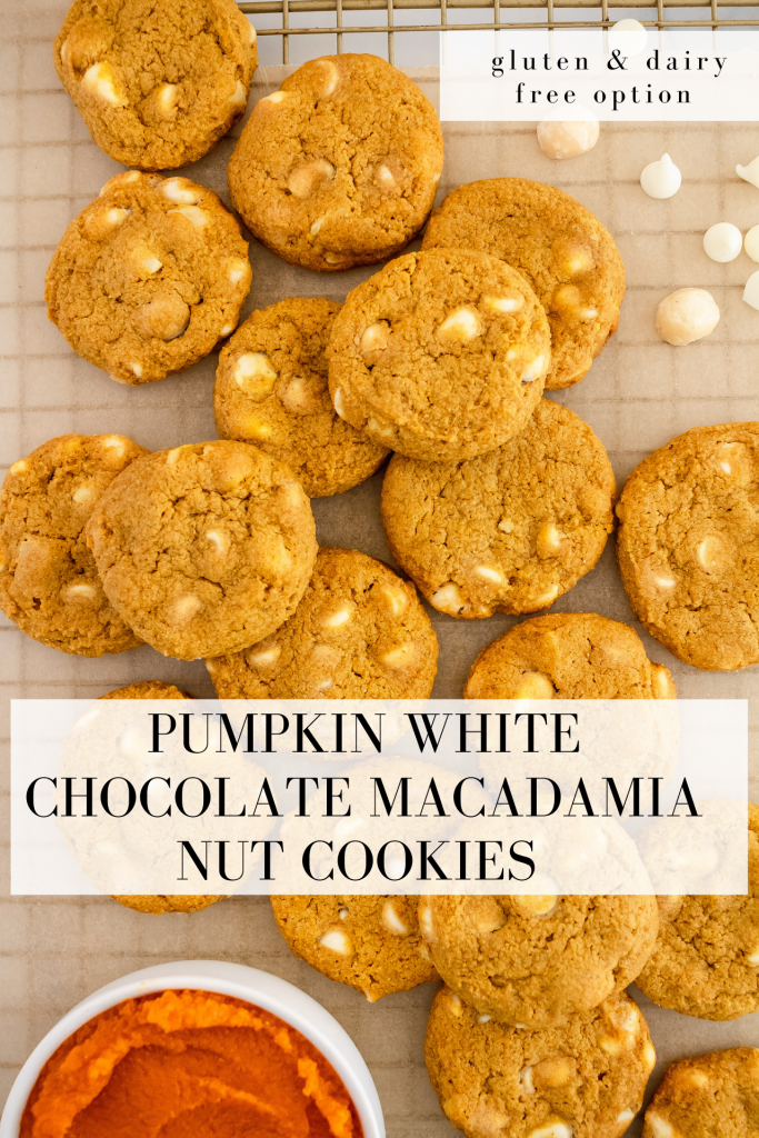 healthy pumpkin white chocolate macadamia nut cookies 