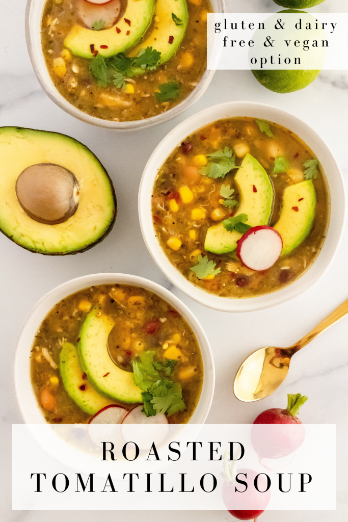 how to make tomatillo soup with chicken, beans, lime, cilantro and avocado