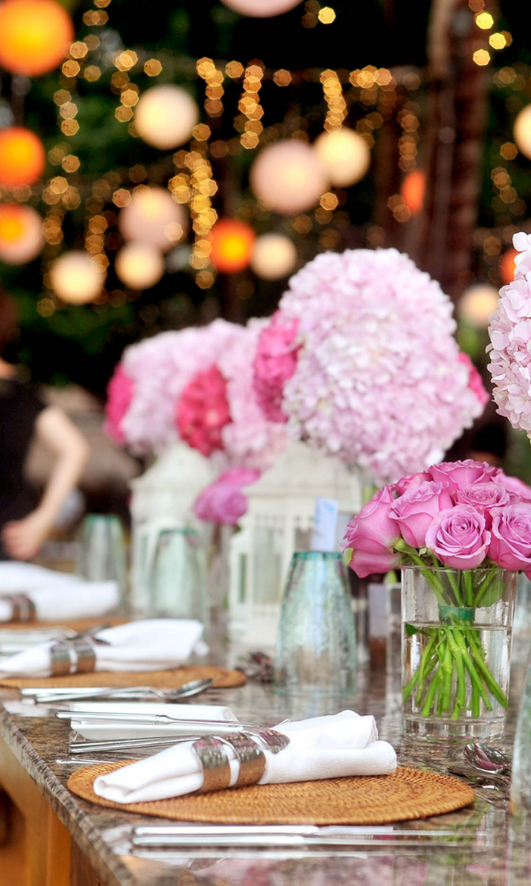 staying healthy during summer with flowers and table setting
